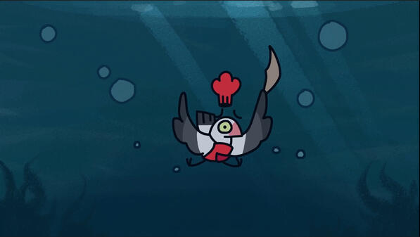 Peck falling into water