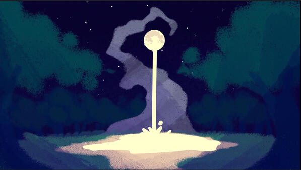 Wide view of Moon Falls