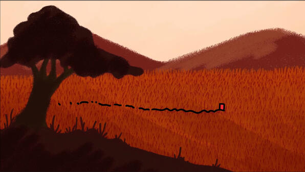 Peck walking through Redgrass Meadow